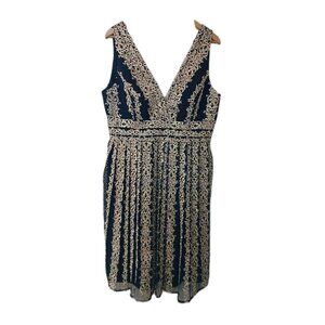 New Marchesa Notte Filigree Embroidered Tulle Dress